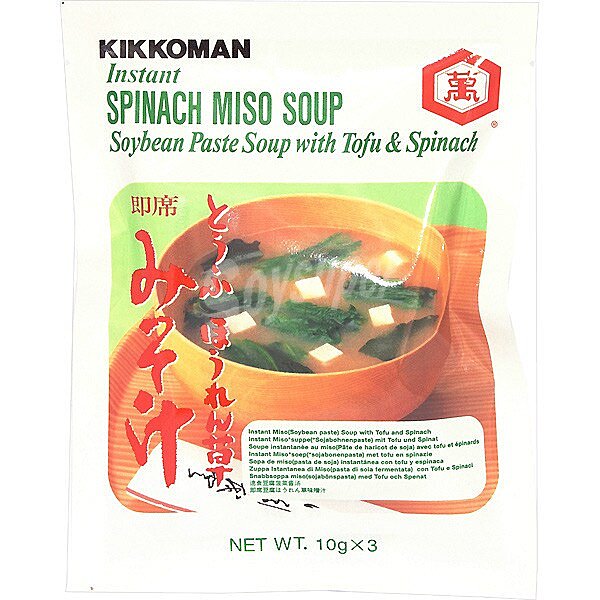 Sopa miso con espinacas instantánea sobre 30 g