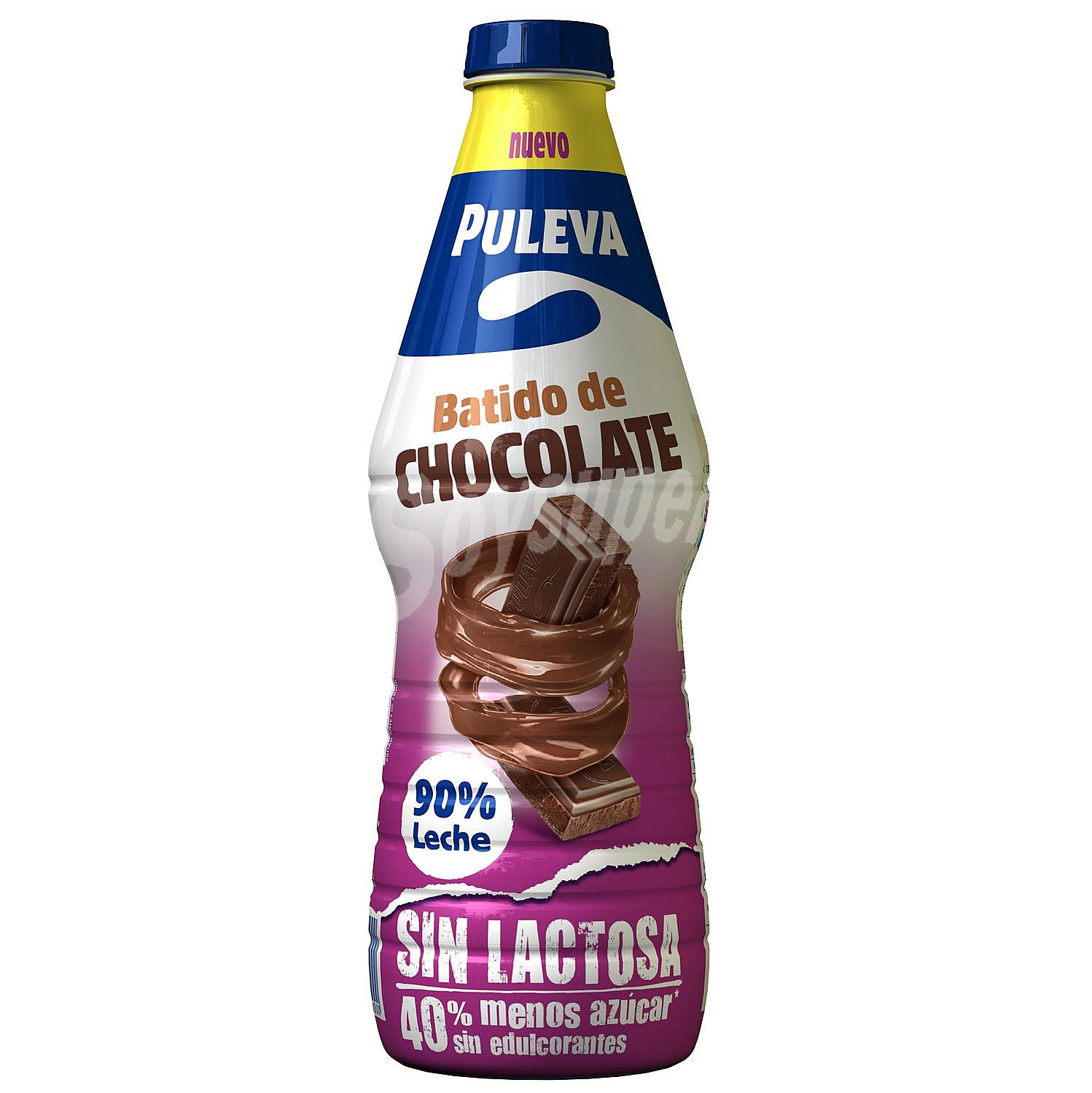 Batido con sabor a chocolate, sin lactosa y elaborado con un 90% de leche