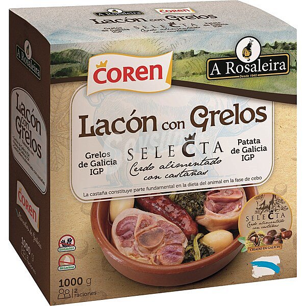 Lacón con grelos sin gluten. sin lactosa 2 raciones