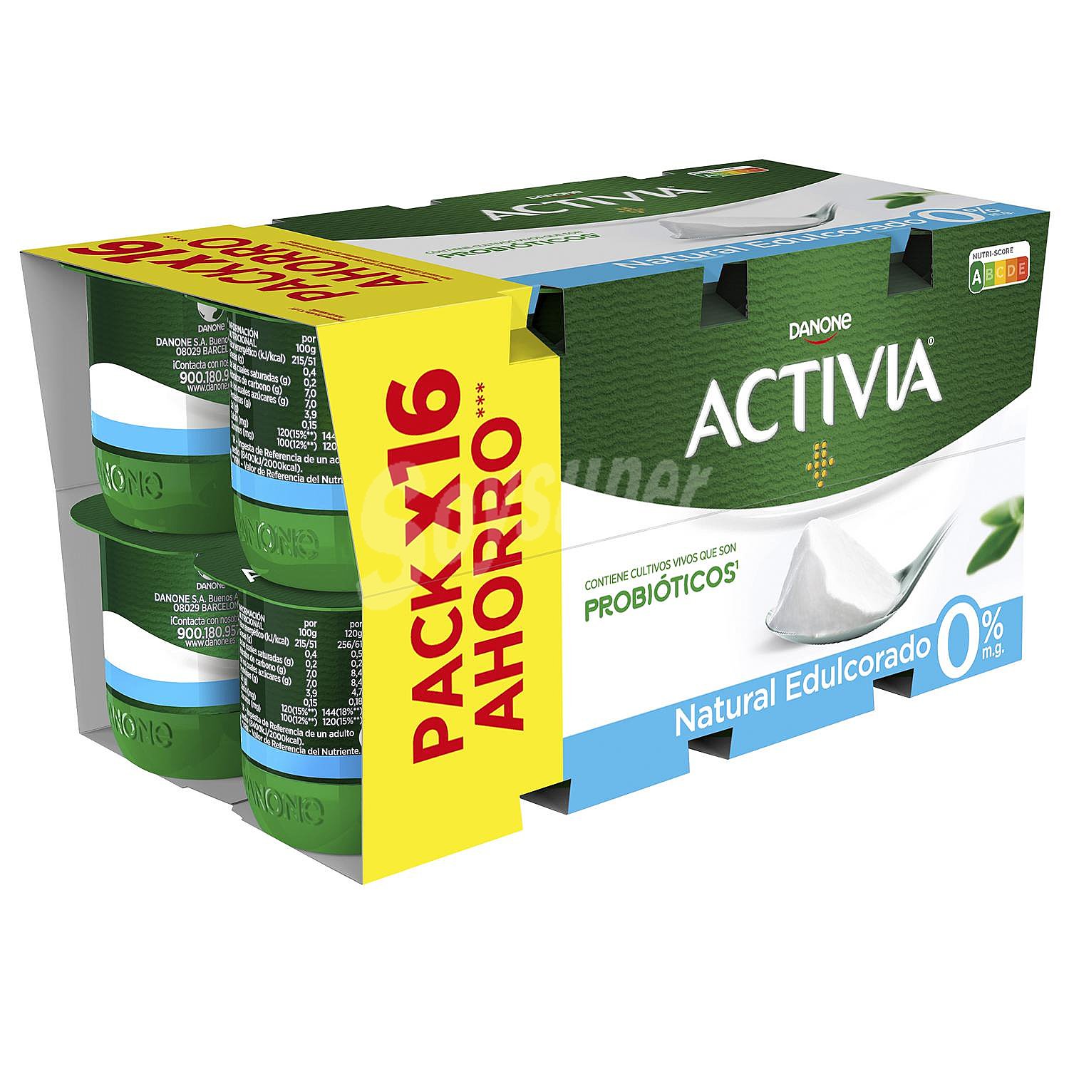 Bífidus desnatado natural edulcorado Danone Activia