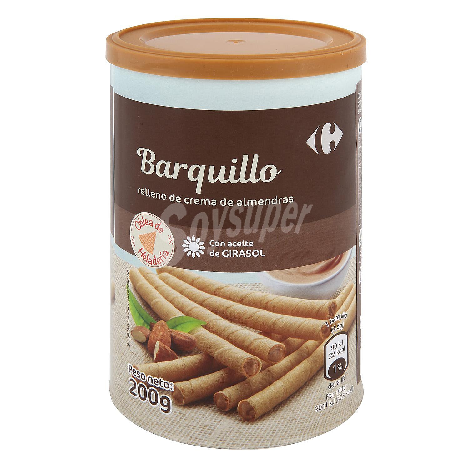 Barquillos rellenos de crema de almendra Carrefour