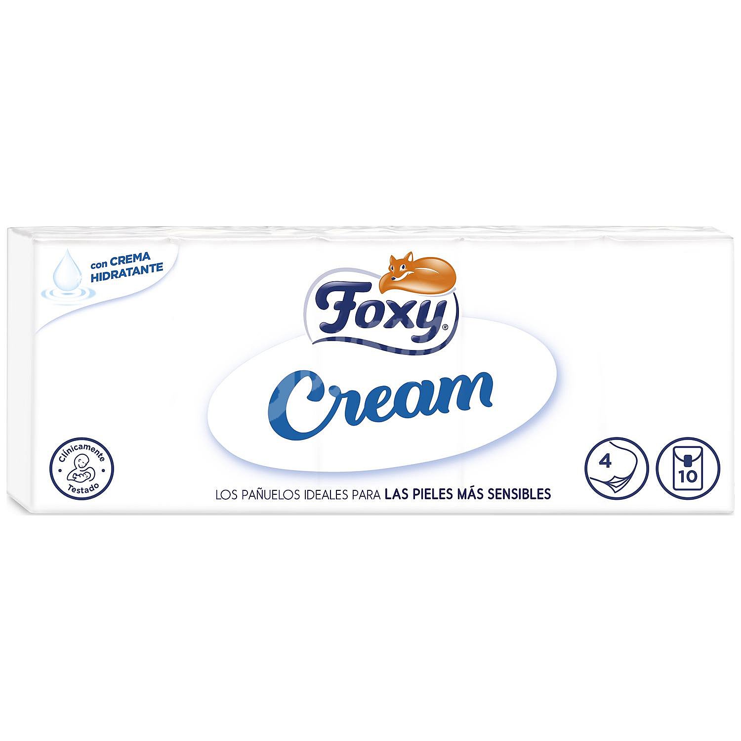 Pañuelos de celulosa desechables con crema hidratante foxy Cream