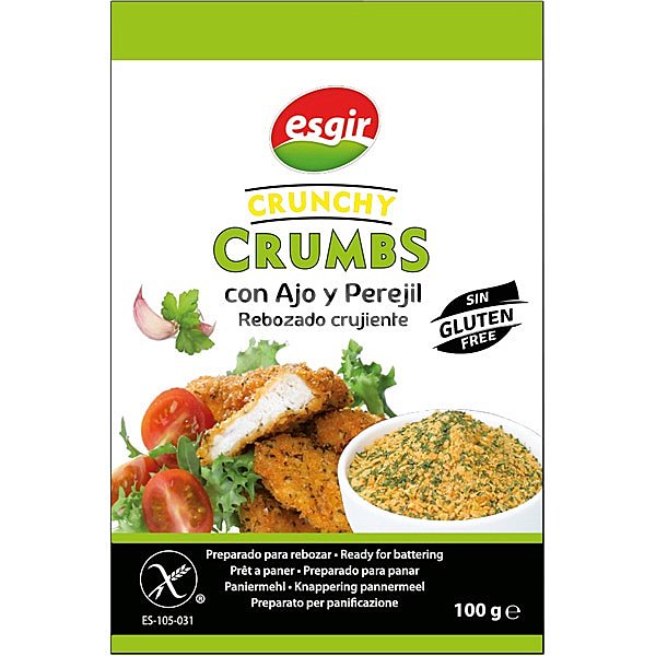 Crunchy Crumbs preparado para rebozar con ajo y perejil sin gluten