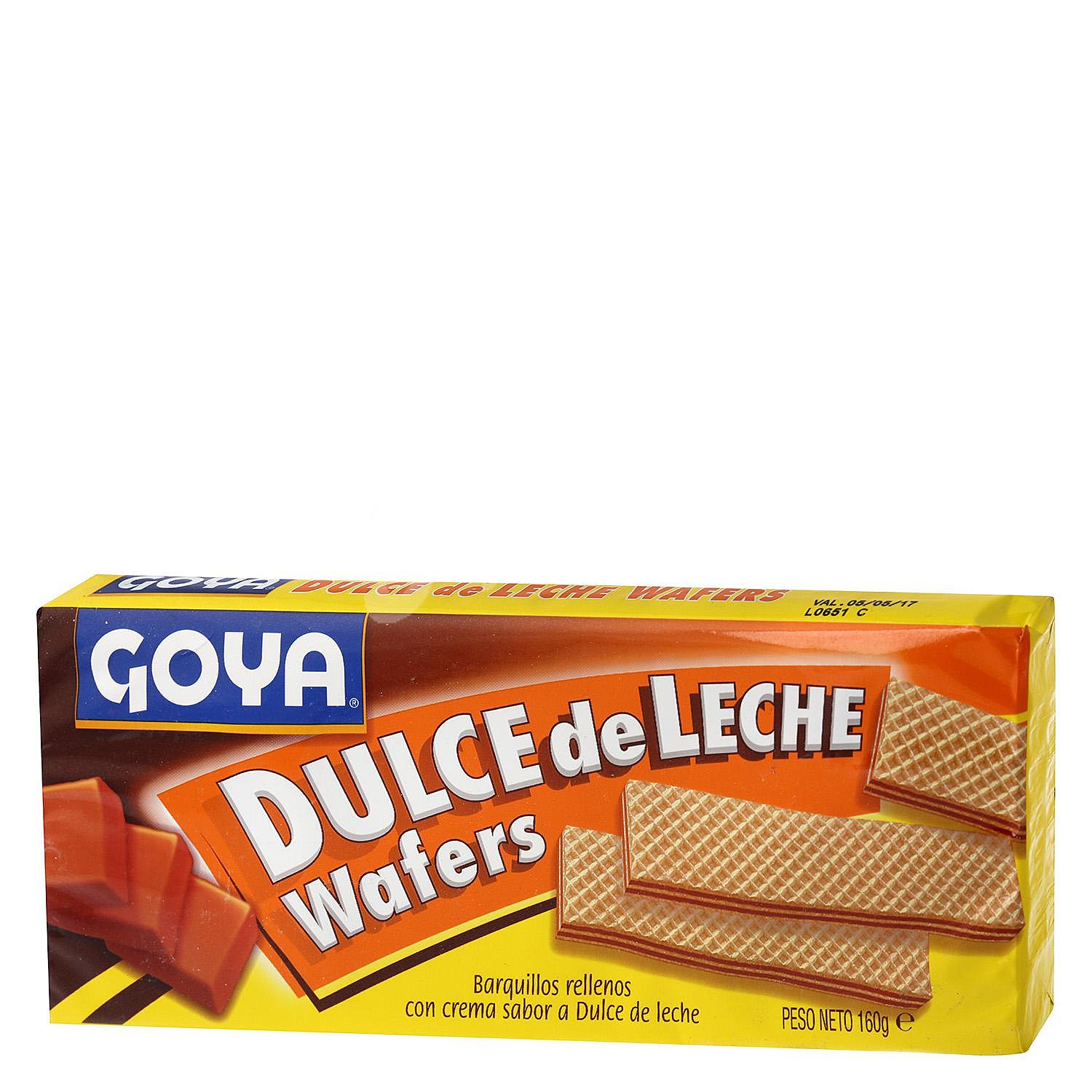 Galletas de barquillo rellenas con crema de dulce de leche Goya