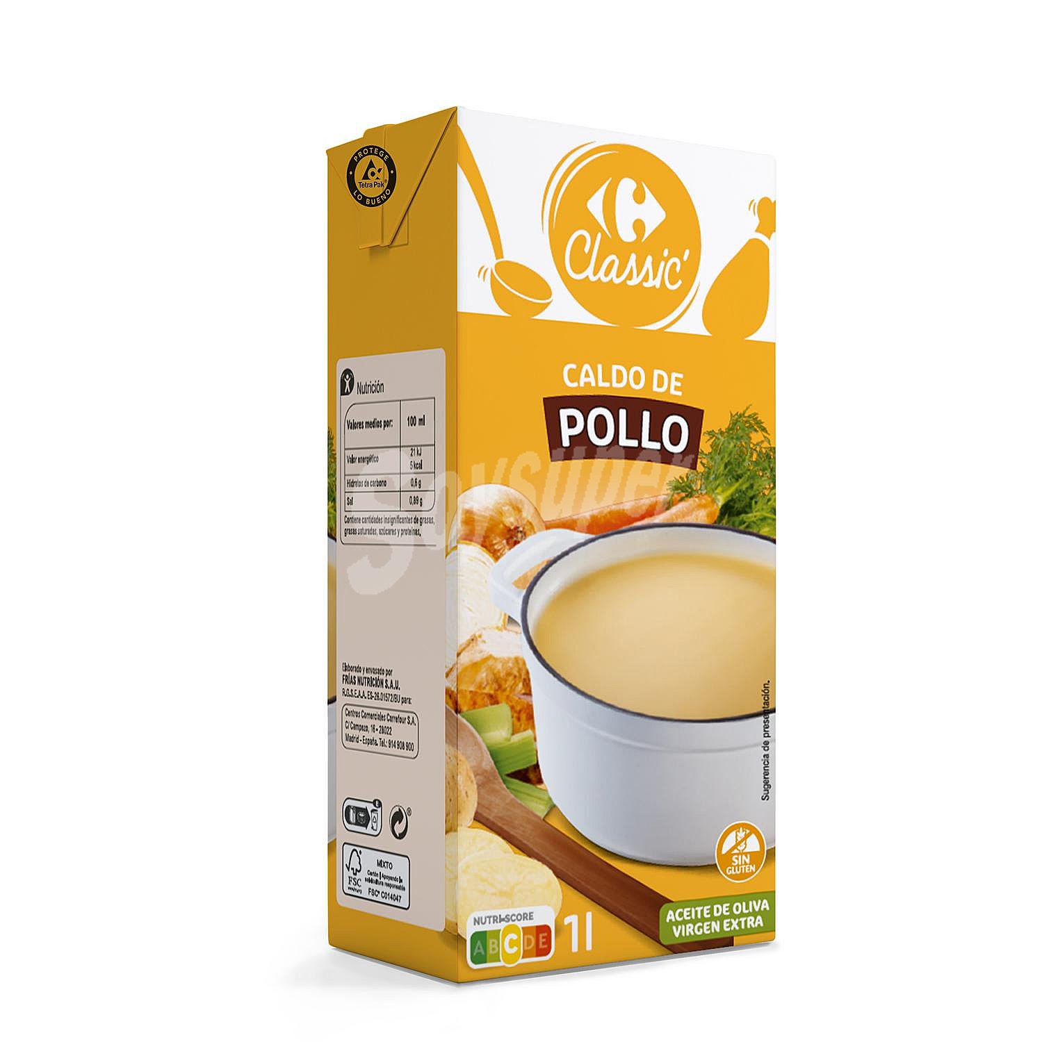 Caldo de pollo Carrefour sin gluten