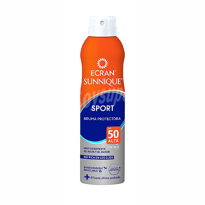 Spray solar sport bruma protectora SPF 50 Ecran Sunnique