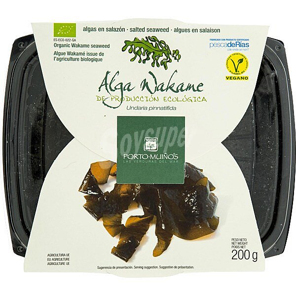 Algas de Galicia en sal wakame fresco tarrina 200 g