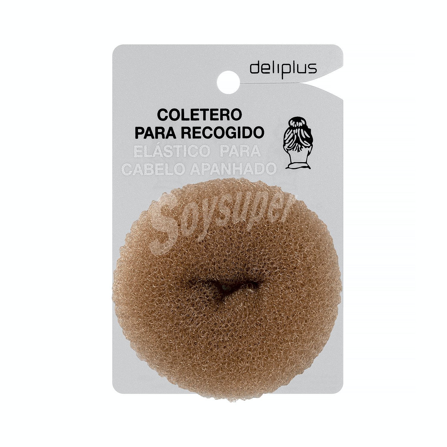 Coletero cabello para recogido moño color castaño