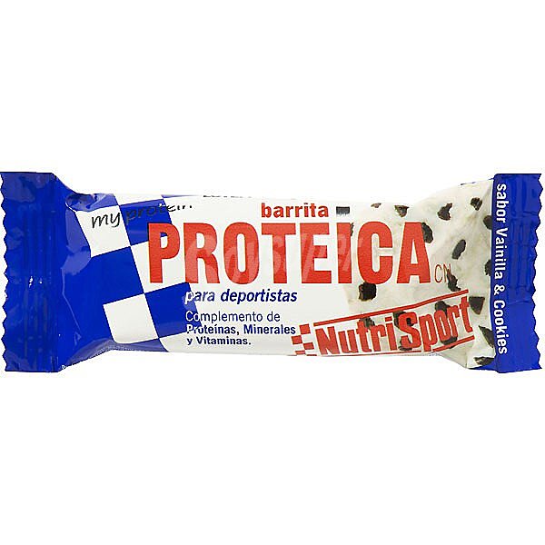 Barrita proteica sabor vainilla y cookies