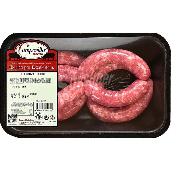 Longaniza fresca atada de cerdo ibérico sin gluten