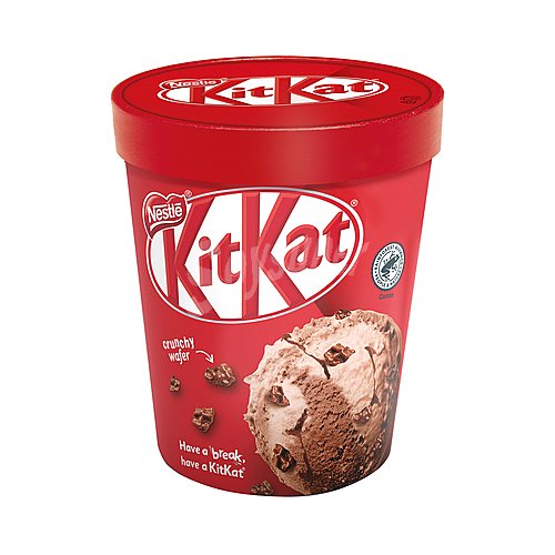 KIT KAT Tarrina de helado de chocolate y galletas con trozos de galletas recubiertas de chocolate con leche KIT KAT