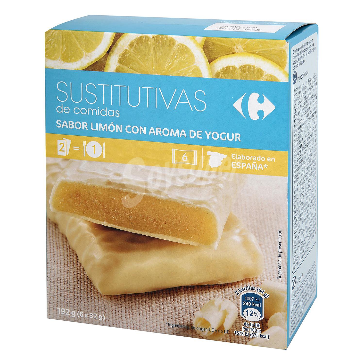 Barritas sustitutivas de limón con aroma de yogur Carrefour