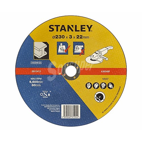 Disco de corte para metal 230 mm, stanley