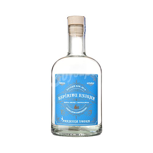 Espíritu enigma Vodka premium elaborado con agua de la Sierra Norte de Madrid espíritu enigma