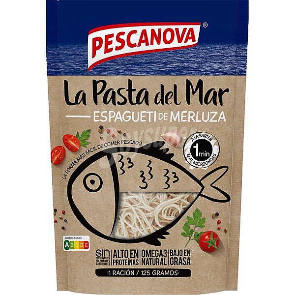 La pasta del mar espagueti de merluza