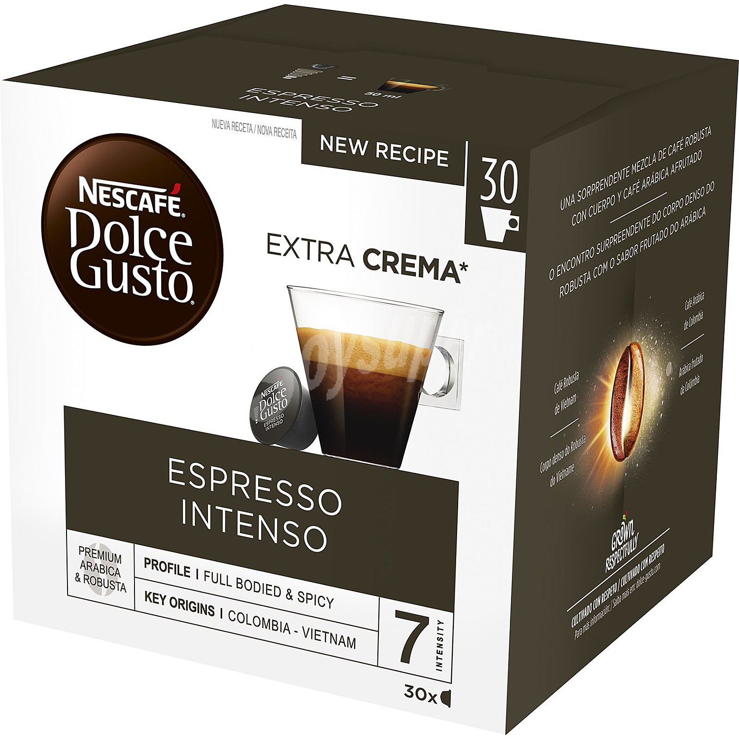 Café Espresso Intenso Extra Crema Premium arábica y robusta de Colombia y Vietnam de intensidad 7