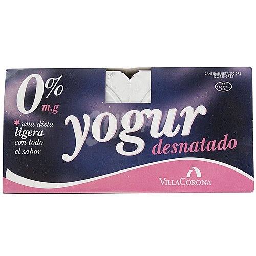 Yogur desnatado 0% materia grasa, sabor natural