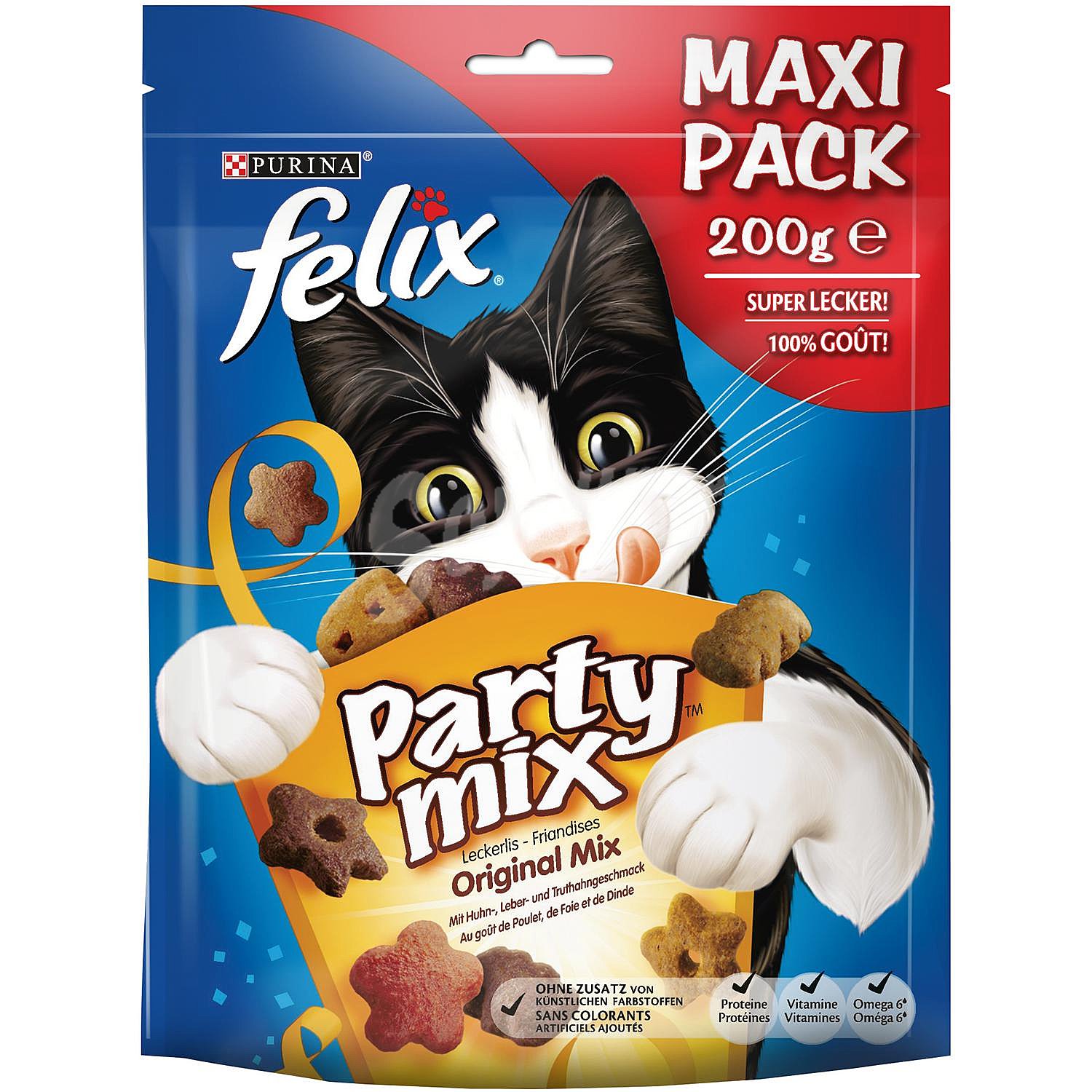 Party Mix snacks para gatos con sabores variados