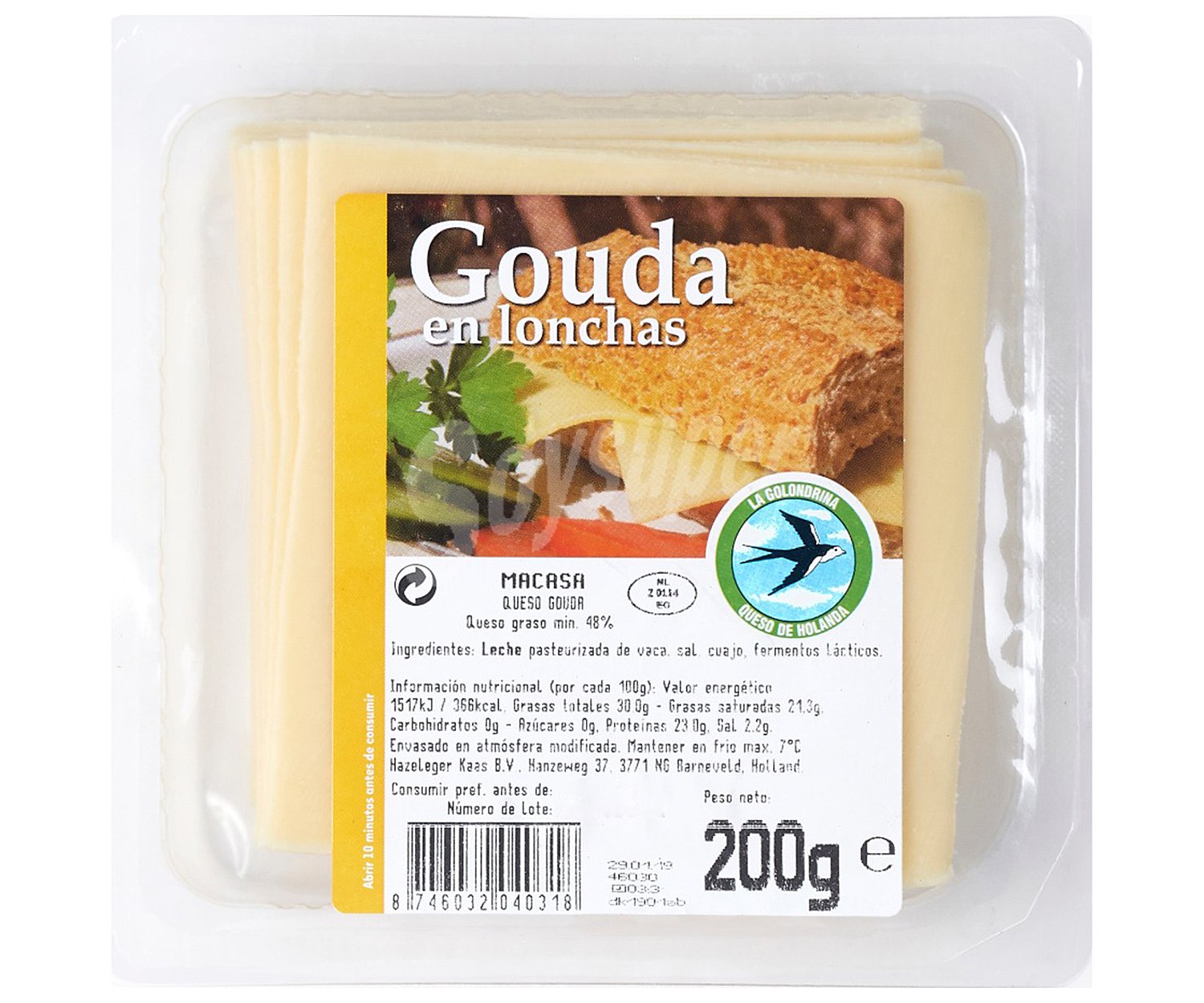 LA golondrina Queso Gouda en lonchas LA golondrina