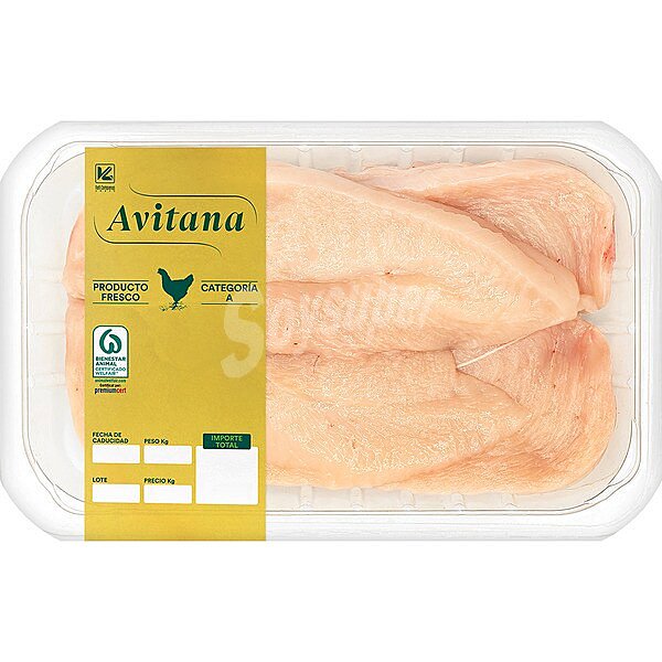 Filetes de pechuga de pollo peso aproximado