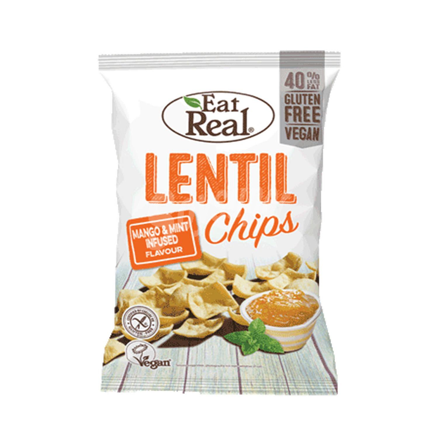 Chips de lentejas sin gluten y sin lactosa