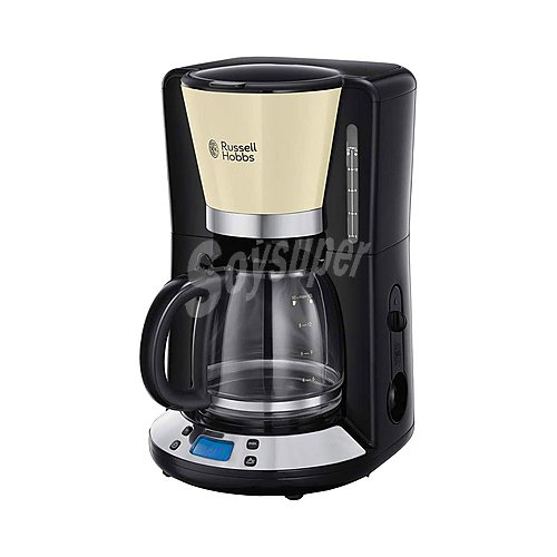 Cafetera de goteo hobbs Colours Plus+ Classic Cream 24033-56, capacidad 1,25l, programable, pantalla lcd, mantiene caliente