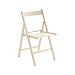 Silla plegable de madera de haya de color blanco, silla