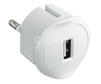 Clavija bipolar adaptadora de red a USB de color blanco legrand