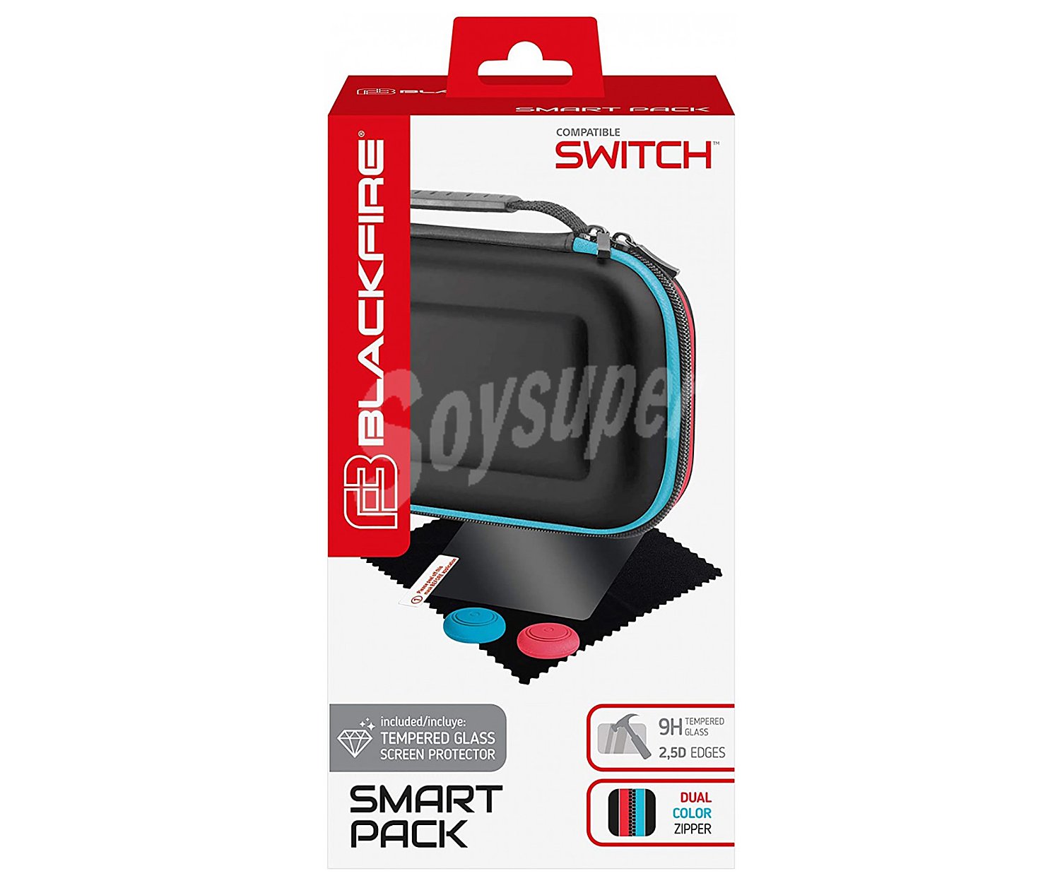 Pack smart para Nintendo Switch con funda protectora y accesorios, blackfire.