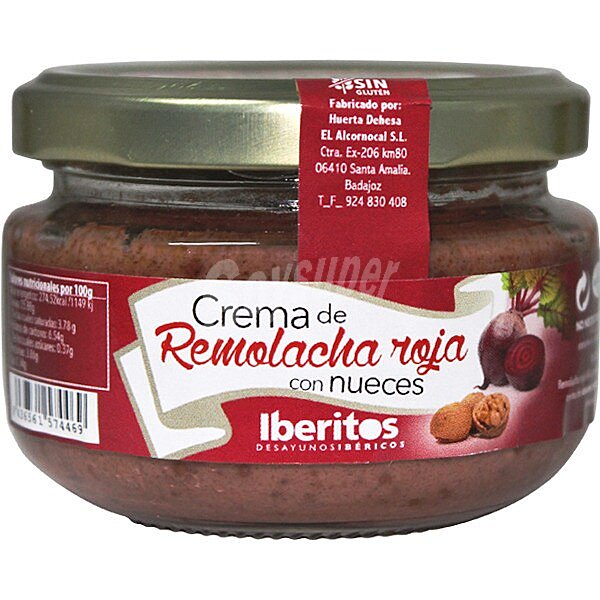 Crema de remolacha roja con nueces