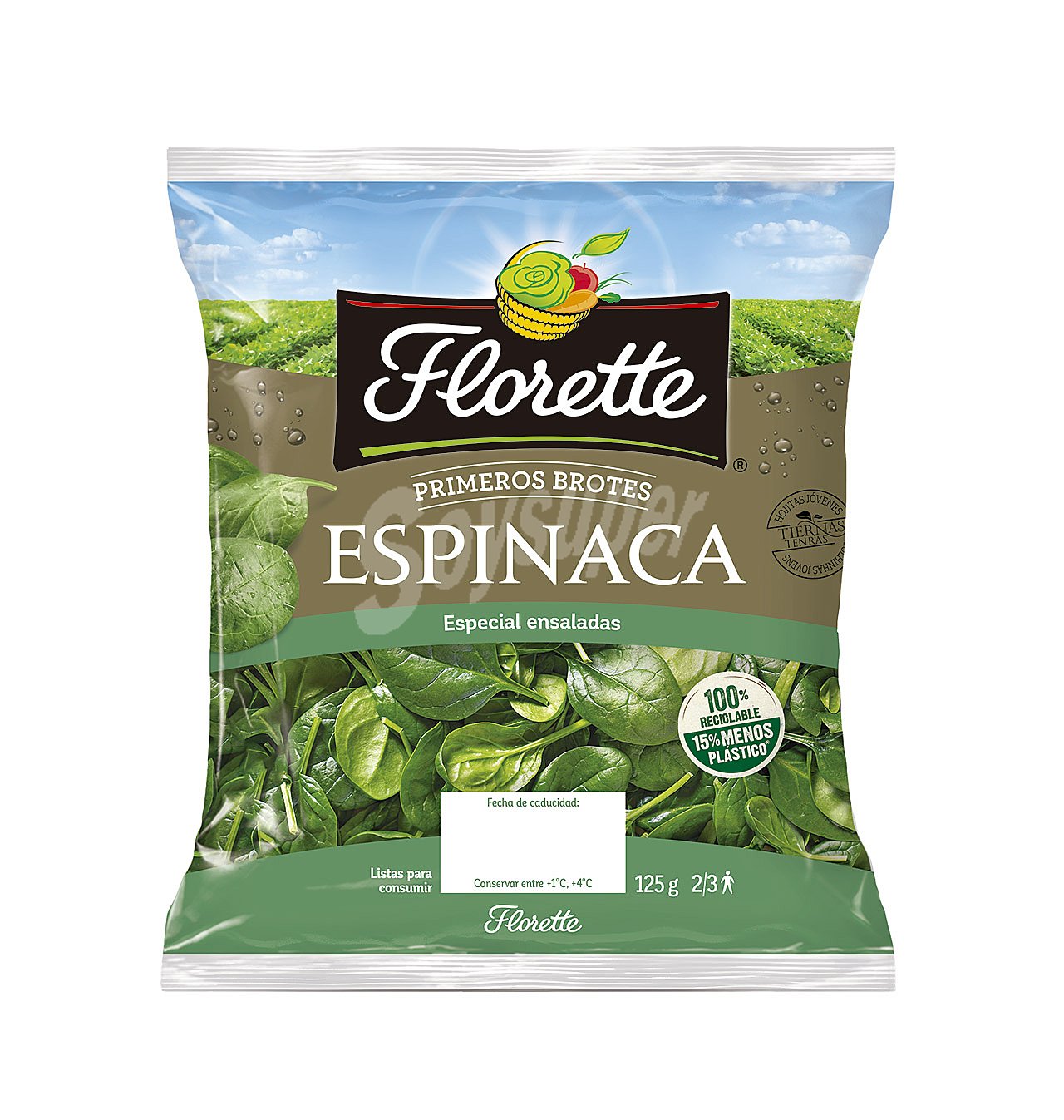 Primeros brotes de espinaca florette