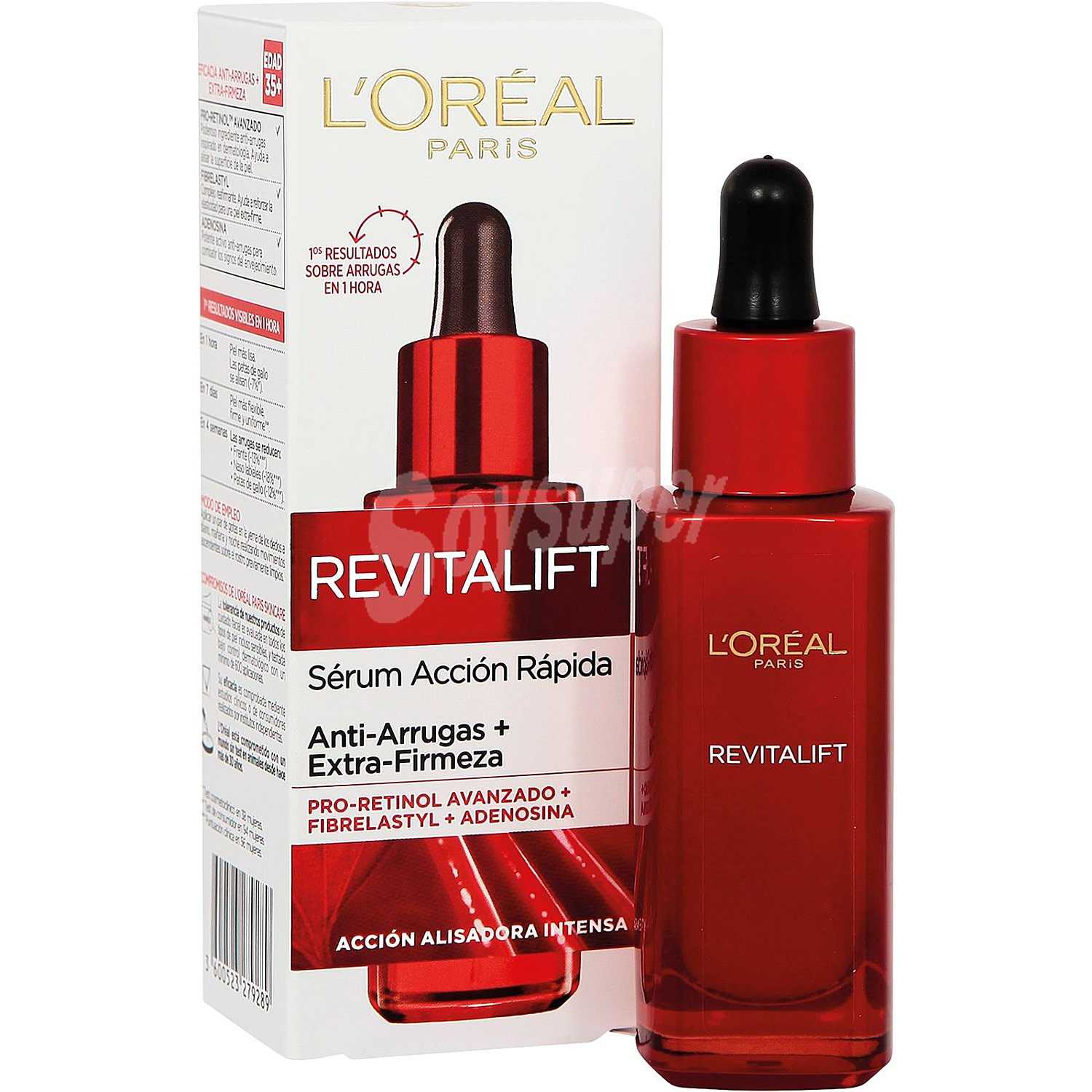 Serúm anti-arrugas, con Pro-Retinol para pieles de + 30 años l'oréal paris Revitalift