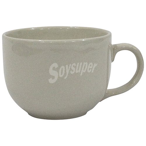 Taza jumbo de gres color beige 0,58 litros de capacidad, actuel.