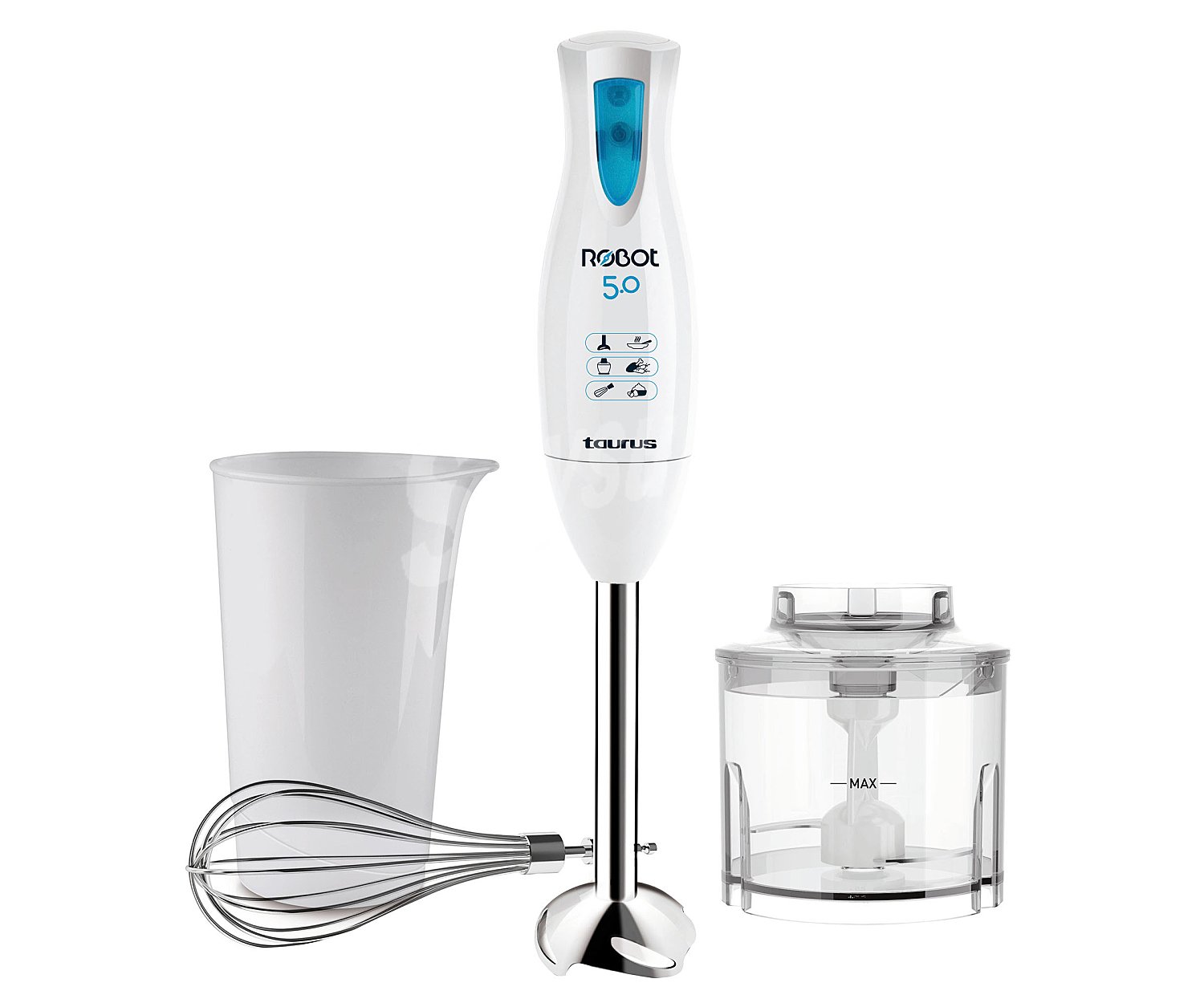 Batidora de mano robot 500 Plus, 500W, incluye vaso, varilla emulsionadora y picador 500W, incluye vaso, varilla emulsionadora y picador