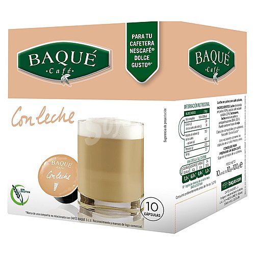 Baqué Café con leche en cápsulas baqué