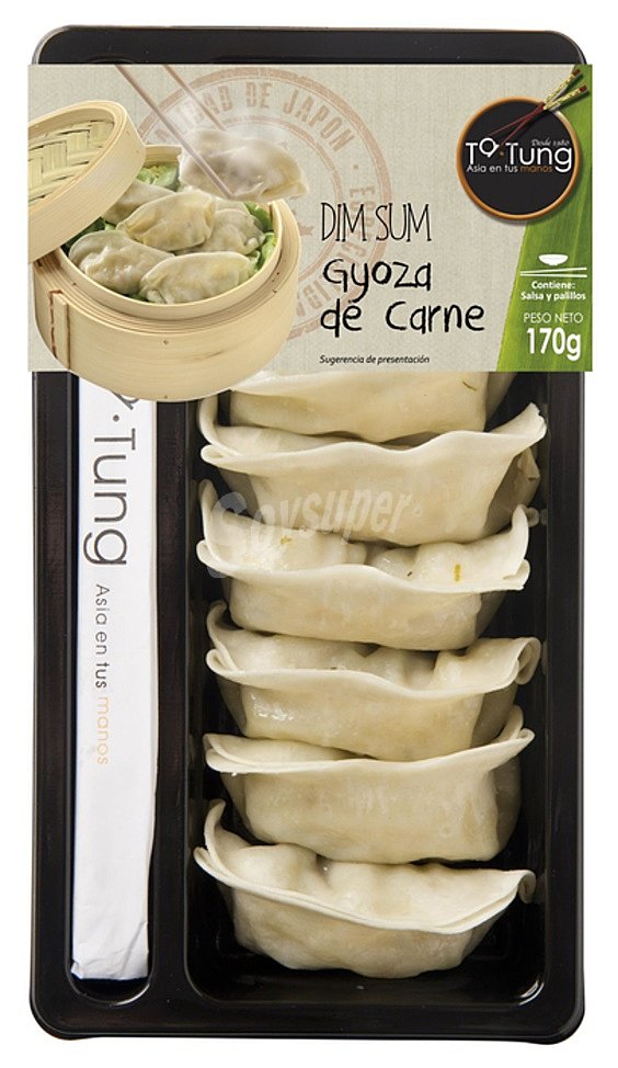 Dim Sum Gyoza de carne al vapor, listas para calentar y comer