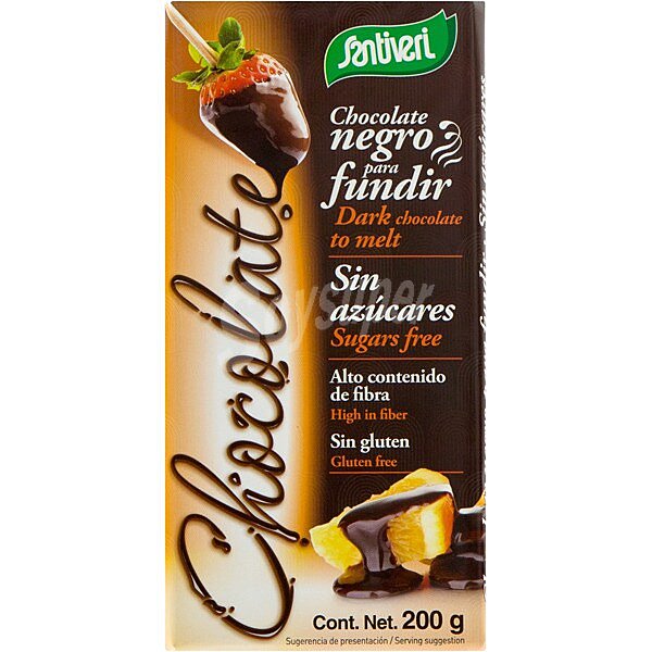 Chocolate negro para fundir sin azúcares