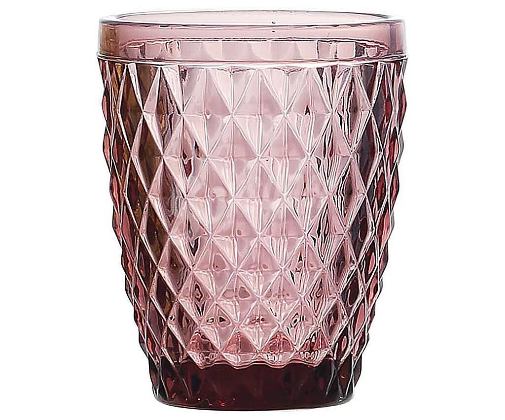 Vaso modelo Sidari color rosa con diseño exterior en relieve, 0,27l.