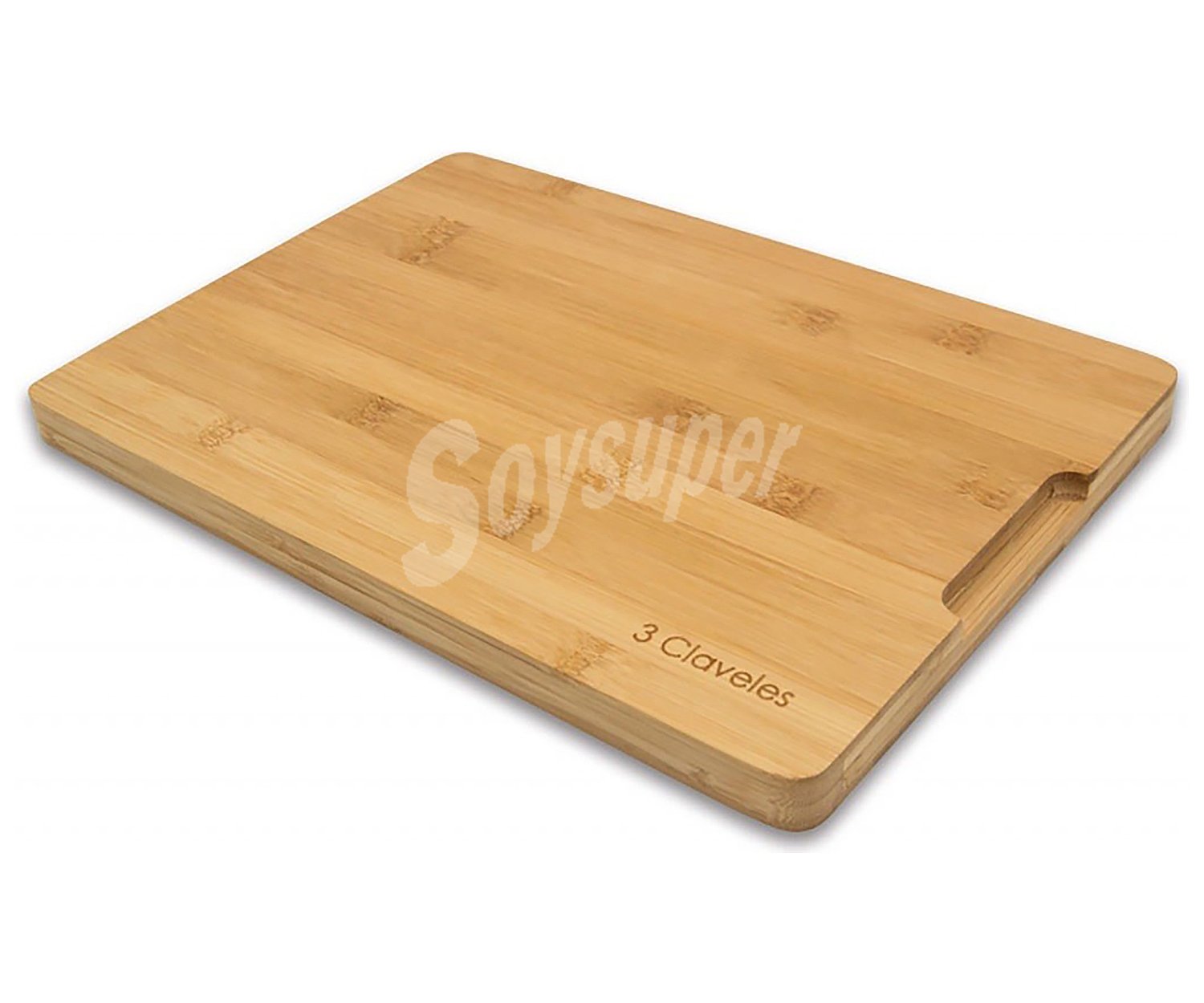 Tabla de cortar de madera de bambú de 33x23x2 centímetros,