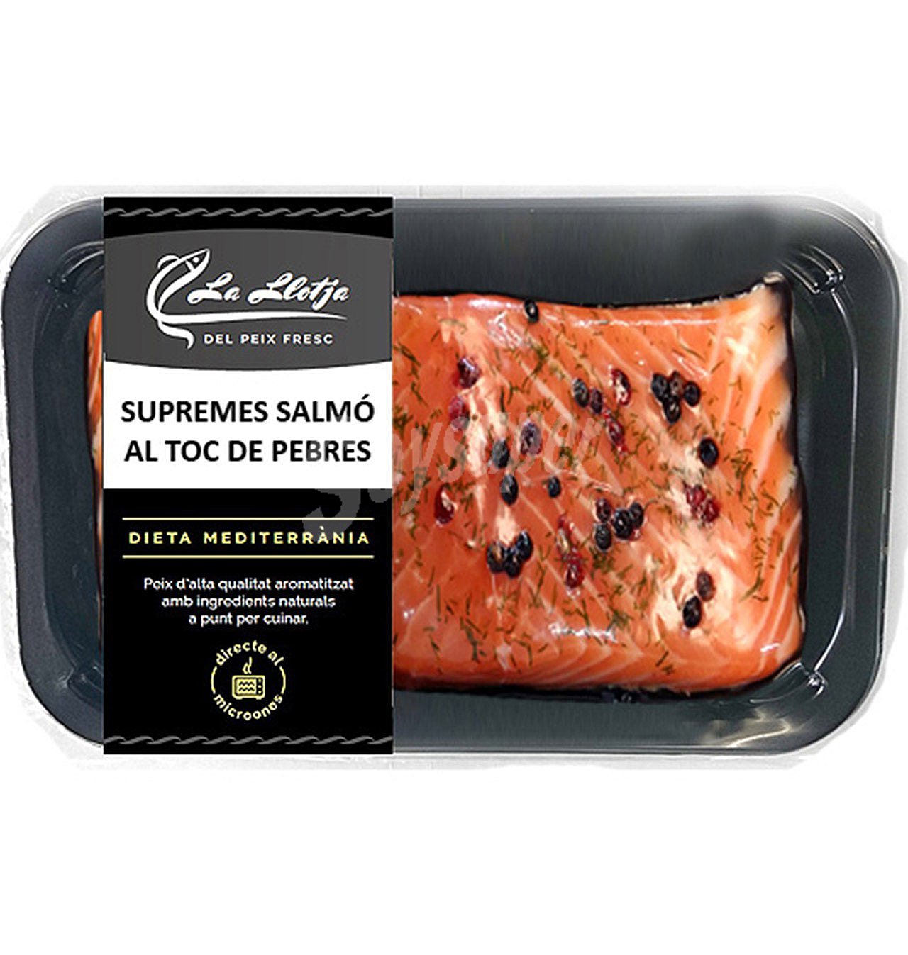 Salmon a supremas al toque de pimientas