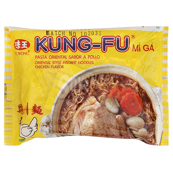 Fideos chinos con sabor a pollo Kung Fu