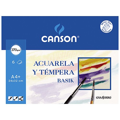 Minipack Hojas A4 para Acuarela y Témpera 6 Hojas Canson