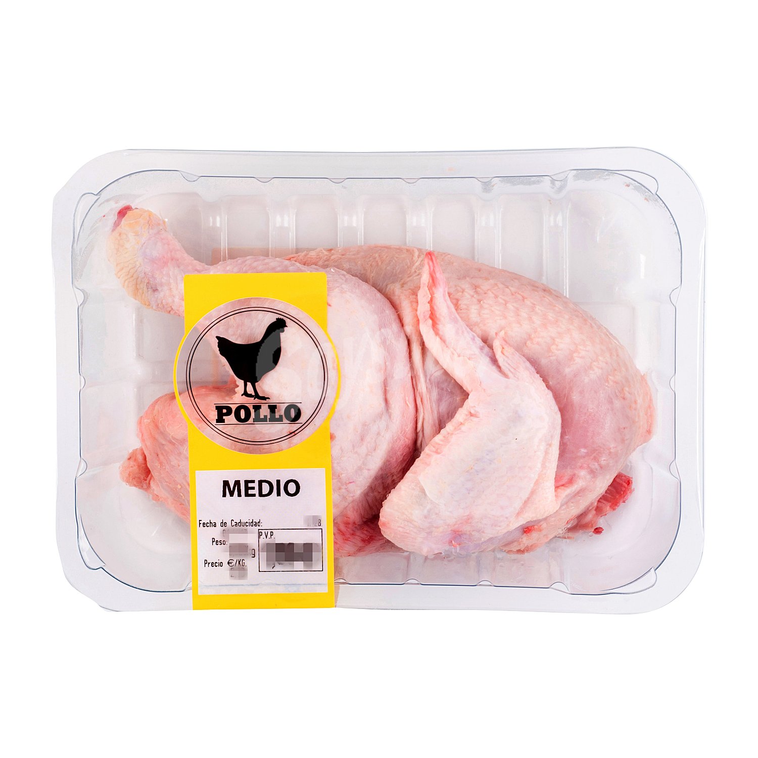 Pollo medio limpio fresco