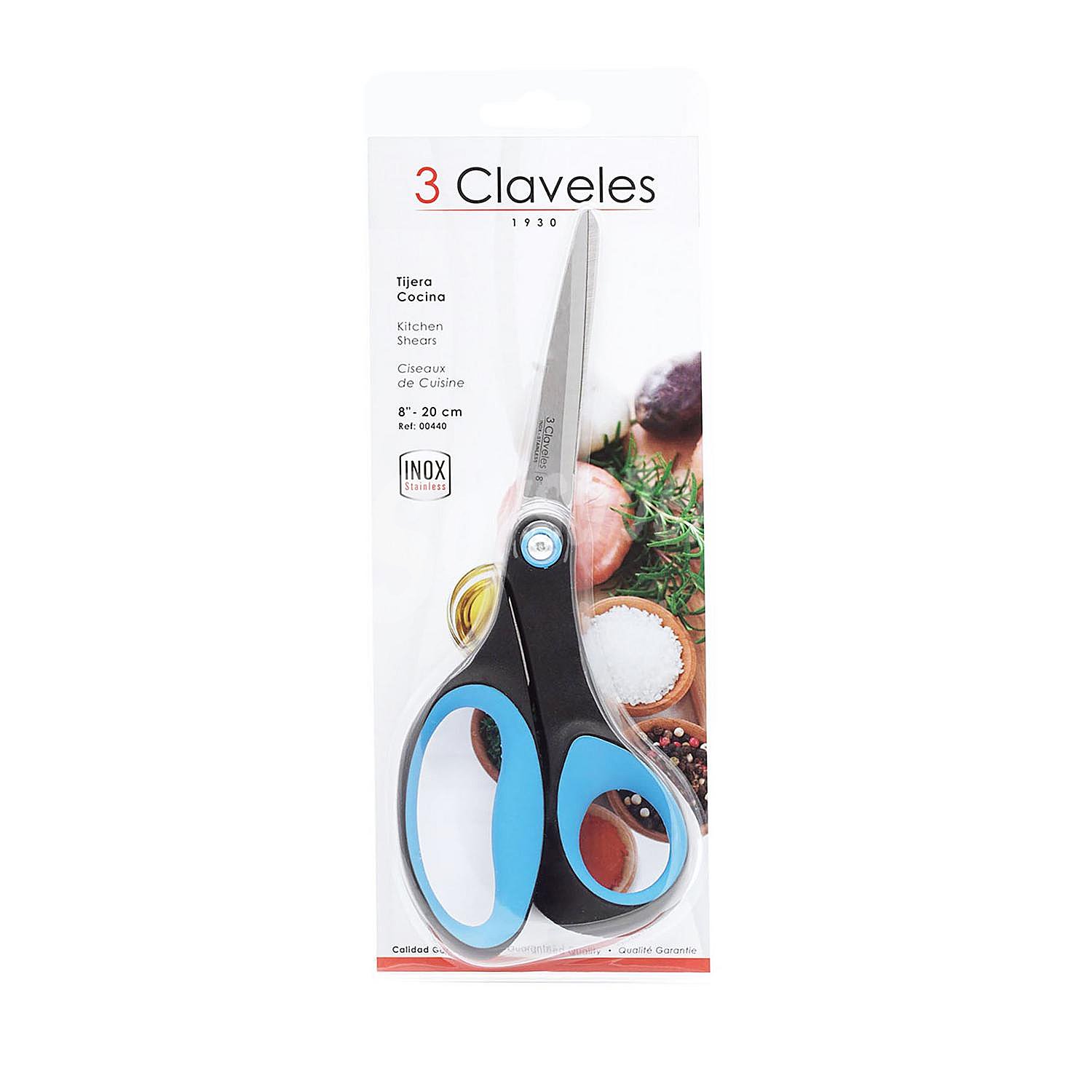 Tijeras de Cocina de Acero Inoxidable 3 claveles 20 cm