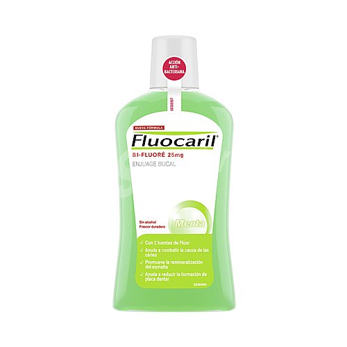 Fluocaril Enjuague bucal bi-flúor, sin alcohol y con sabor a menta fluocaril