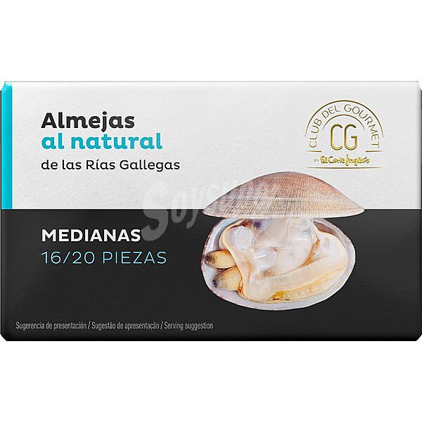 Almejas al natural de las Rías Gallegas 16-20 piezas