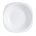 Plato hondo cuadrado de vidrio color blanco, 21cm., Carine luminarc