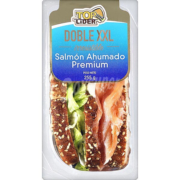 Sándwich doble XXL salmón ahumado premium 