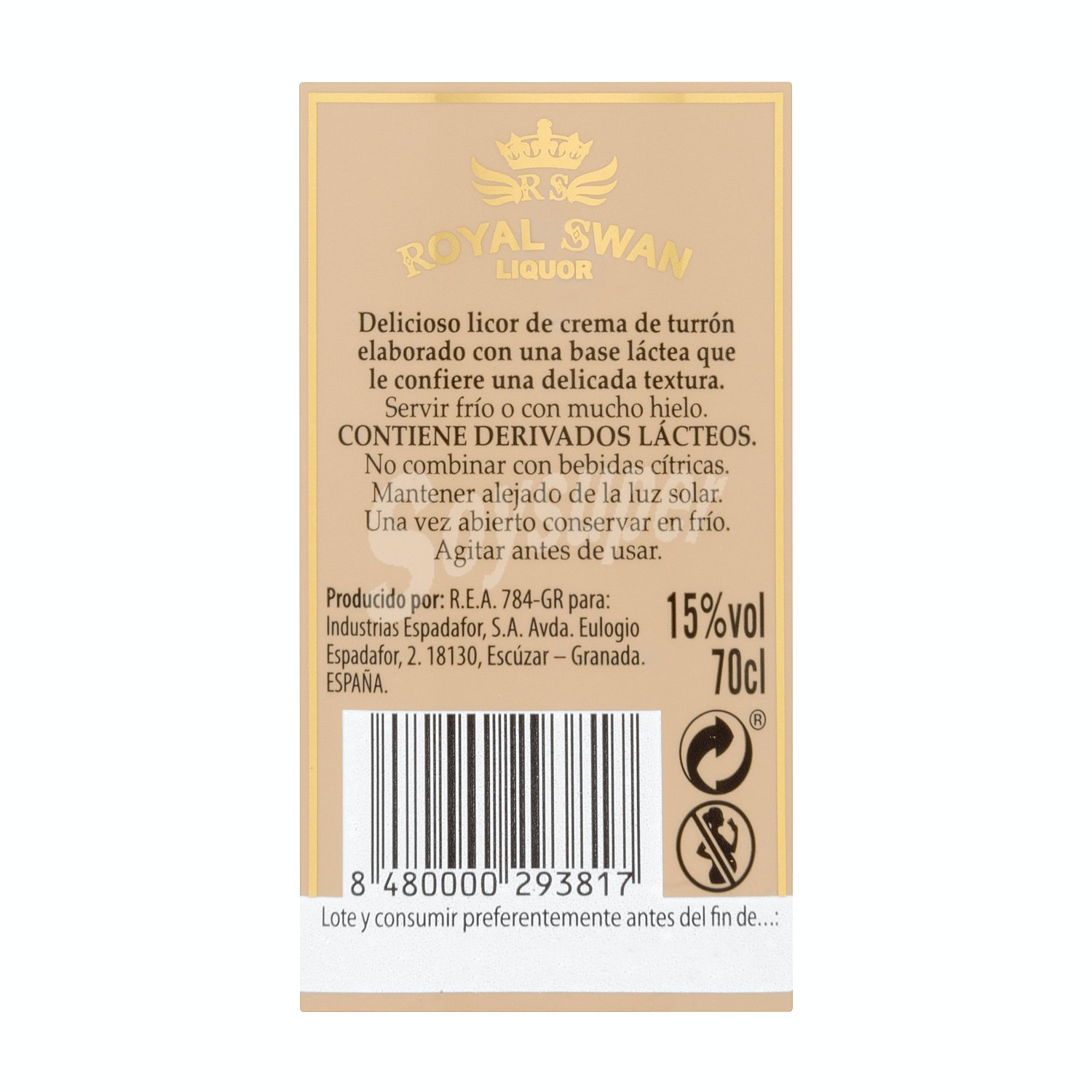 Licor crema de turrón