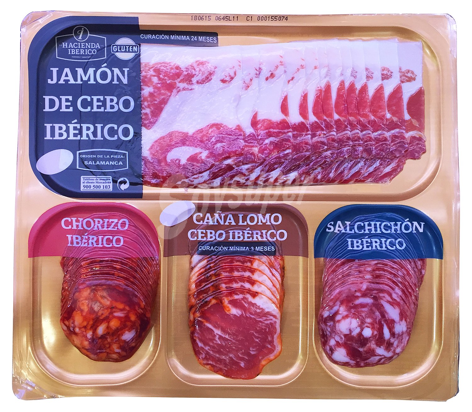 Tabla productos ibericos (jamon de cebo,salchichon,lomo y chorizo lonchas)